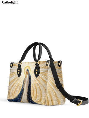 Catholight  Our Lady of Light Leather Handbag - Divine Grace in Every Detail