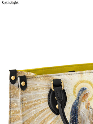 Catholight  Our Lady of Light Leather Handbag - Divine Grace in Every Detail