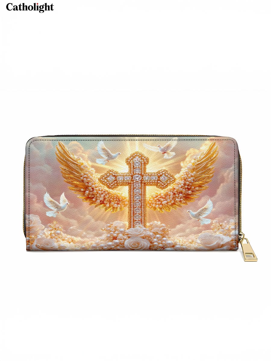 Catholight  Dove of Peace Leather Wallet Purse