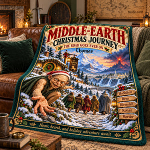 Epic Fantasy Quest Christmas Blanket - Personalized Gifts 07TTLU191026