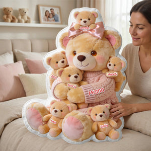 Mom Bear Custom Shape Pillow - Personalized Gifts For Mother 03pgmg160326