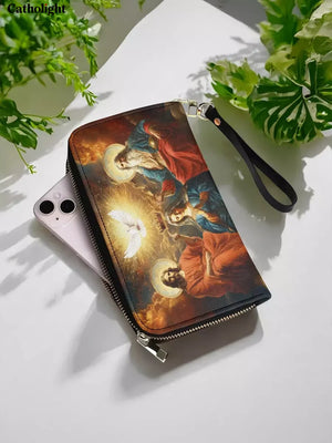 Catholight  Coronation Of Mary Leather Wallet Purse