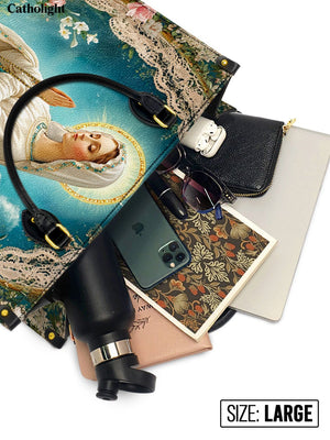 Catholight  Lady Of Lourdes Leather Bag