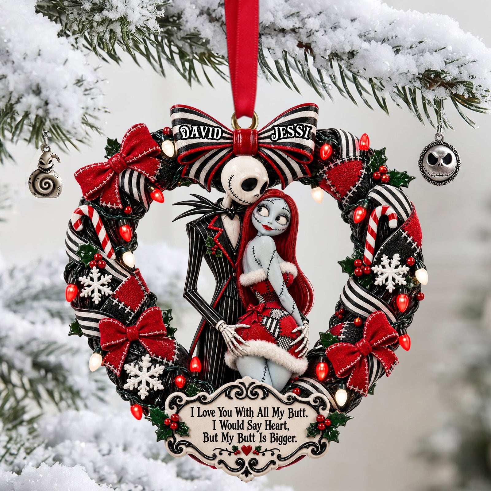 Spooky Naughty Couples Acrylic Ornament - Personalized Christmas Gifts For Couples 05ohlu021026
