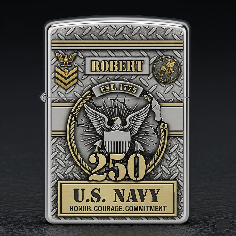 Military 250th Anniversary Flame Lighter, Personalized Gifts For Veteran 02qhtn300725