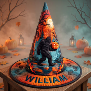 Squatching Through Halloween Quilted Witch Hat, Personalized Gifts For Bigfoot Lovers 05QHQN180826