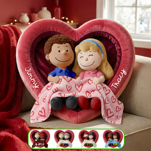 Happy Cute Couple Snuggling Custom Shape Pillow, Personalized Gifts For Couple 02qhmg261125