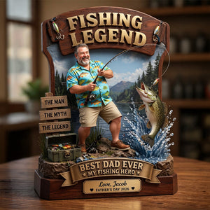 Fishing Legend Acrylic Plaque - Custom Photo Gifts For Fishing Dads 04tydt300426