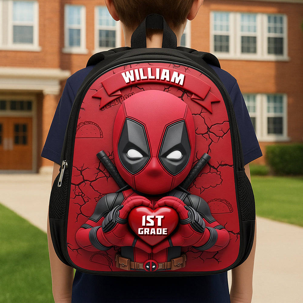 Red Warrior Themed School Bag - Personalized Gifts For Kids 04ohqn050825