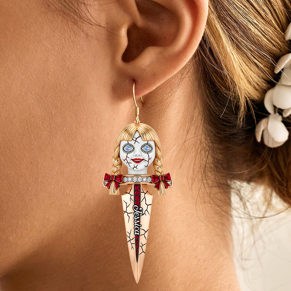 Creepy Knife Earrings, Personalized Gifts For Horror Movie Fans 01naqn160725