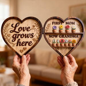 Love Grows Here Acrylic Plaque - Personalized Gifts For Mother's Day 02kidt070226