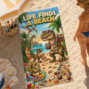 Prehistoric World Beach Towel - Personalized Gifts 04tydh160726