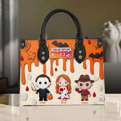Cute Halloween Creep Leather Bag - Personalized Gift For Mom & Grandma 02QHLU200825