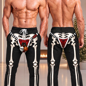Funny Skeleton Holiday Sweatpants- Personalized Gifts 04TYDH290826