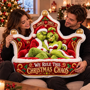 Mischievous Christmas Couple Pillow - Personalized Gifts For Couple 01halu091026