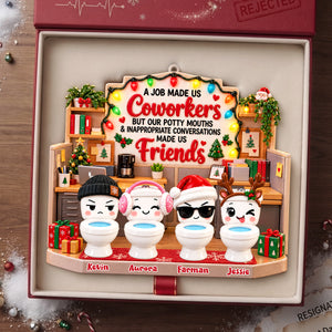Funny Work Besties Christmas Ornament - Personalized Gifts For Coworker 02nata091026
