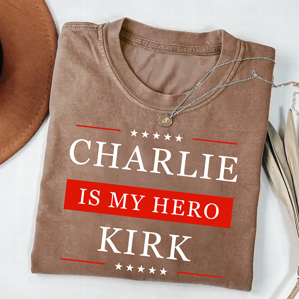 Patriotic Tribute Shirt – Charlie Kirk Is My Hero 04acqn110925