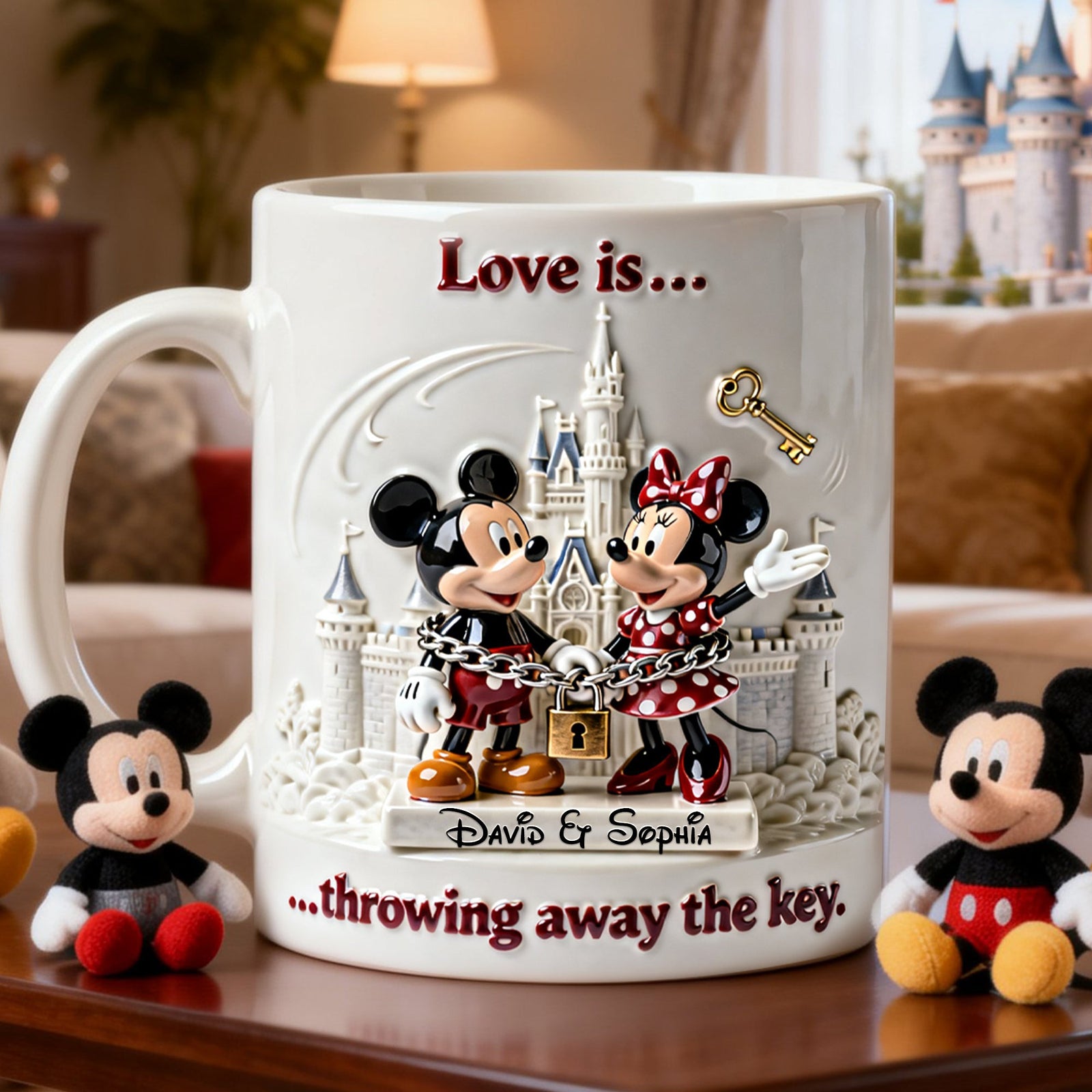 Locked Together Forever Coffee Mug - Personalized Gifts For Couples 01OHLU280126