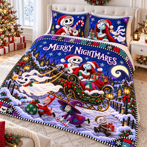 Spooky Couple Christmas Quilt Bed Set - Personalized Gifts For Couple 05tyqn011026