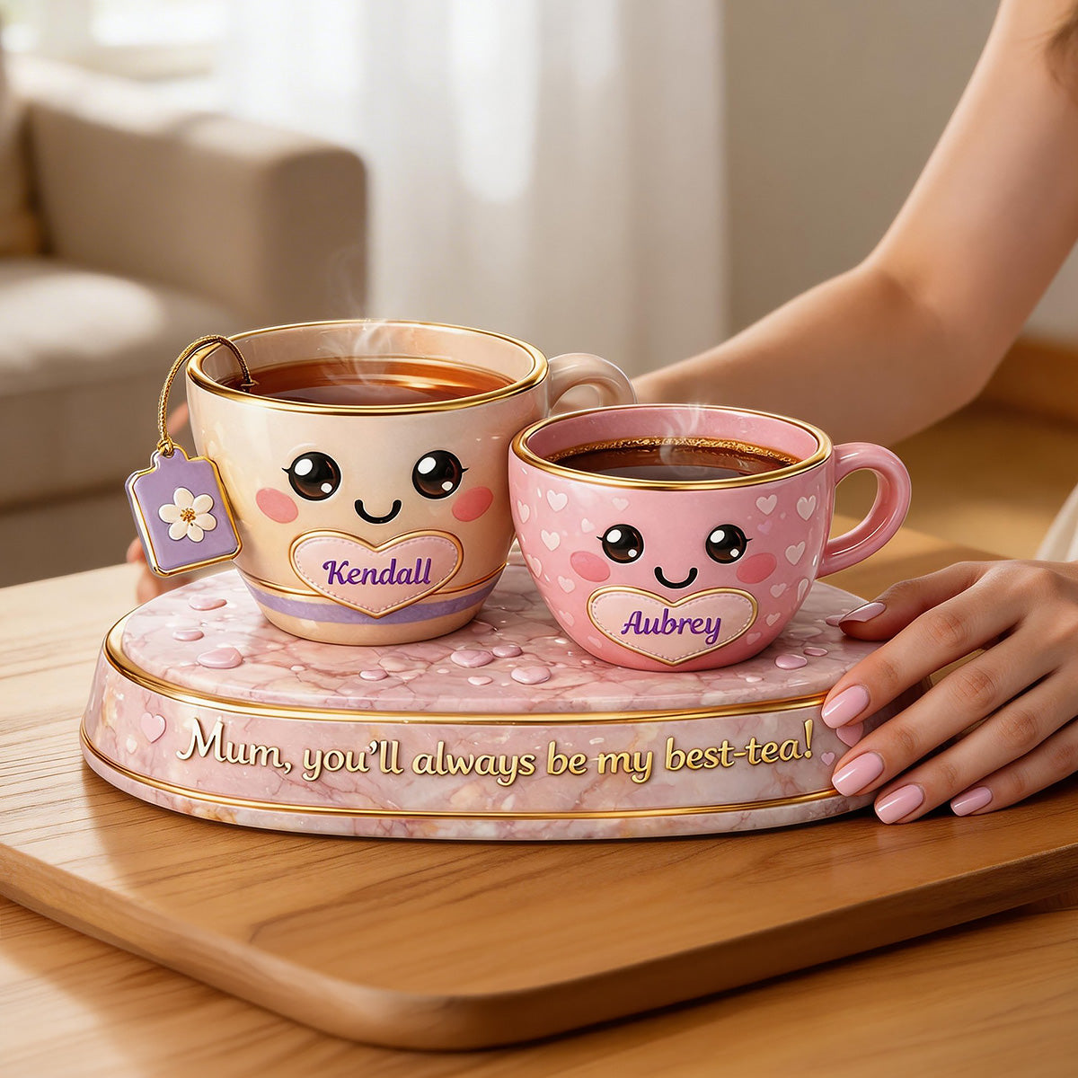 Mom And Daughter Best-Tea Acrylic Plaque - Personalized Gifts For Mom 05TOMG200326