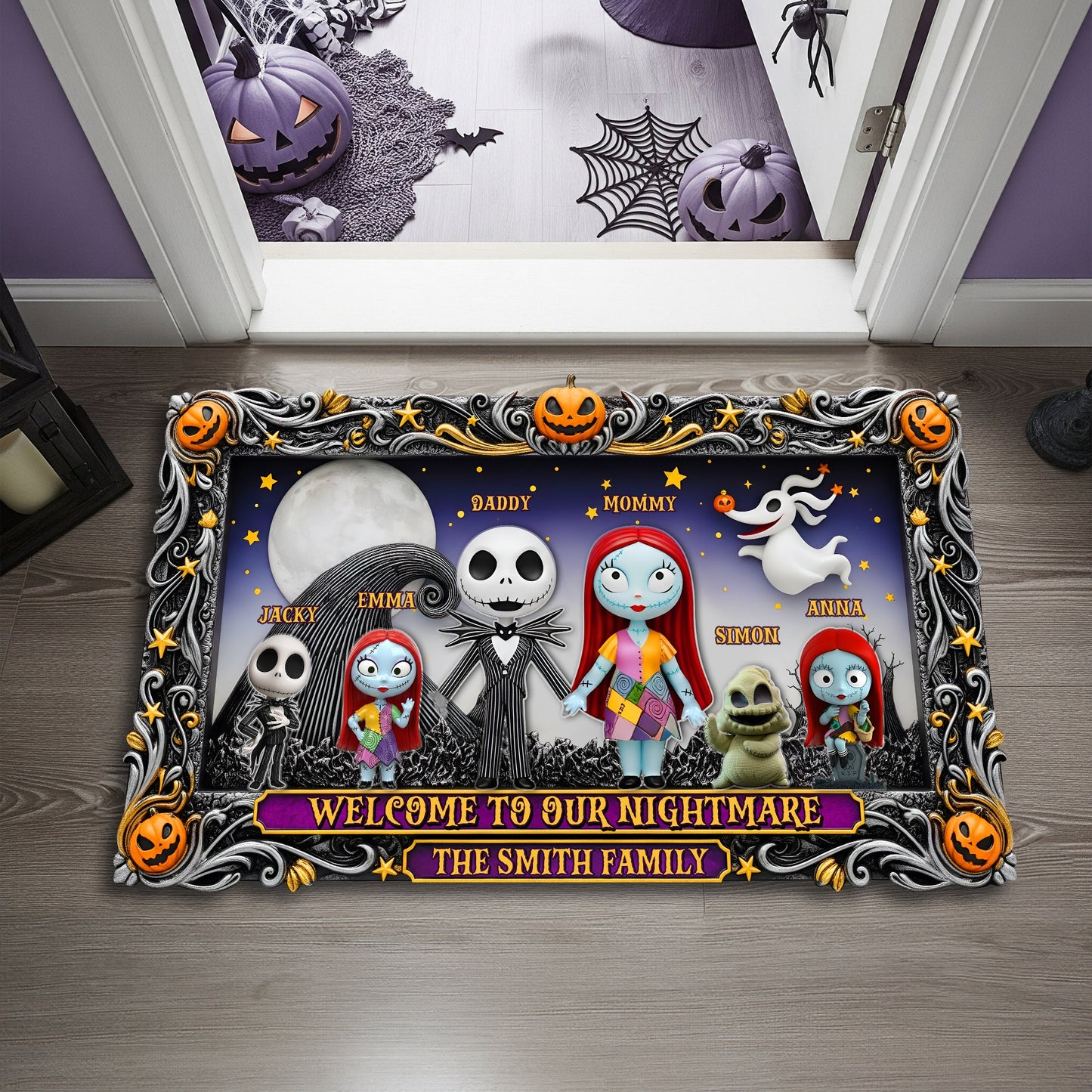 Welcome Creepy Family Doormat -  Personalized Halloween Gifts For Family 04HULU030925