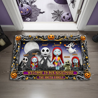 Welcome Creepy Family Doormat -  Personalized Halloween Gifts For Family 04HULU030925