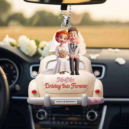Bride & Groom Car Ornament Personalized Gifts For Couple 04PGDT140725PA