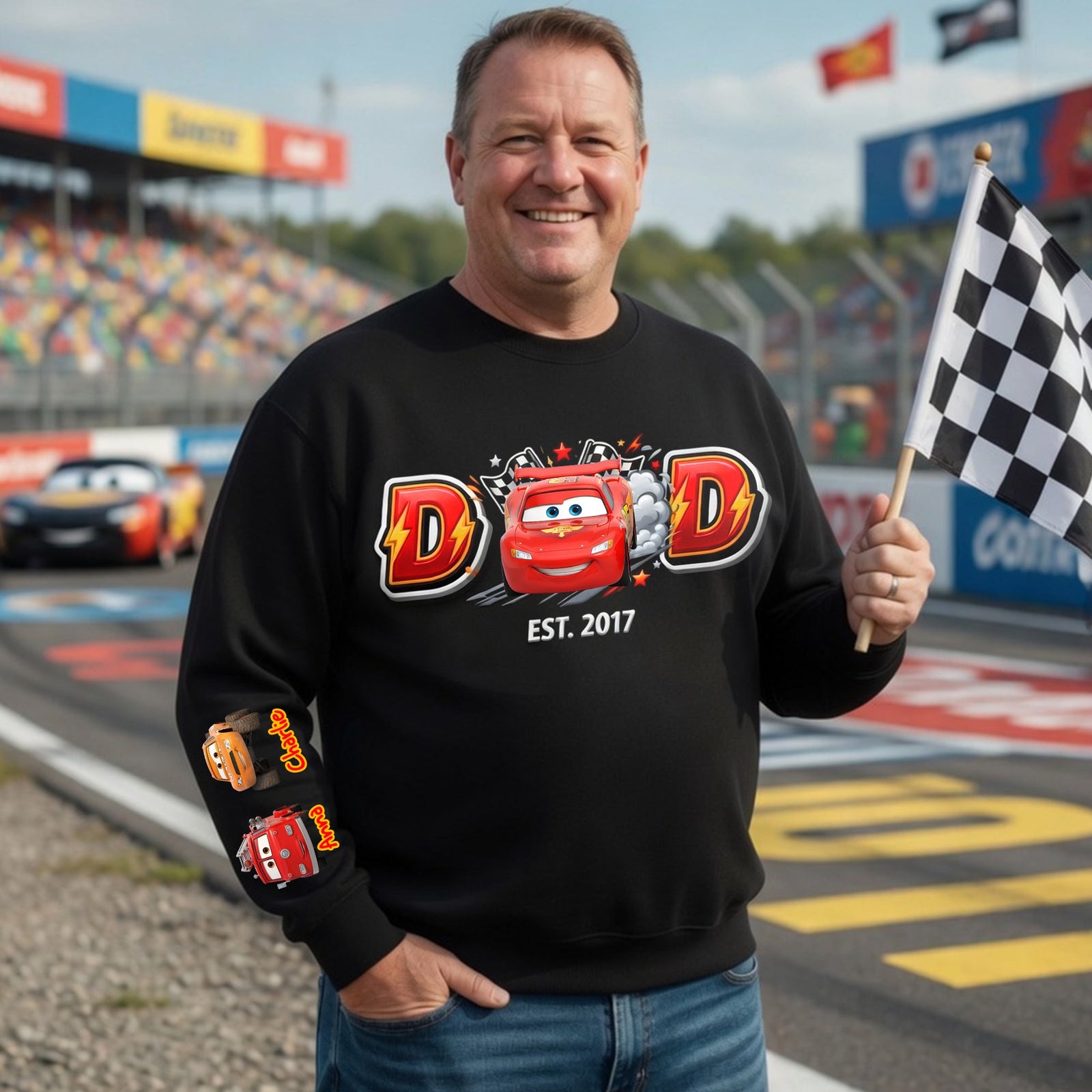 Racing Dad Crew Shirt - Personalized Father's Day Gifts 03nalu180526