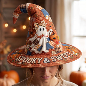Spooky & Sweet Boo Quilt Witch Hat - Personalized Gifts For Halloween 05toqn120826