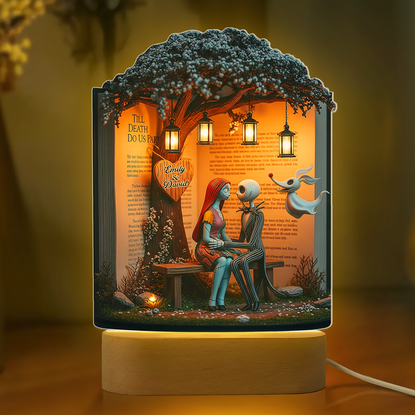 Horror Couple Led light With Oval Base - Personalized Gifts For Halloween 04PAPU160725