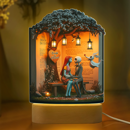Horror Couple Led light With Oval Base - Personalized Gifts For Halloween 04PAPU160725