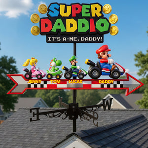 Retro Game Runner Metal Weather Vane - Personalized Gifts For Dad 03nadt120526