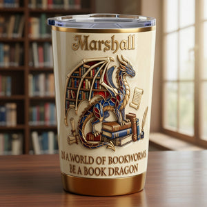 Dragon And Book Tumbler - Personalized Gifts For Book Lovers 06kimg060126