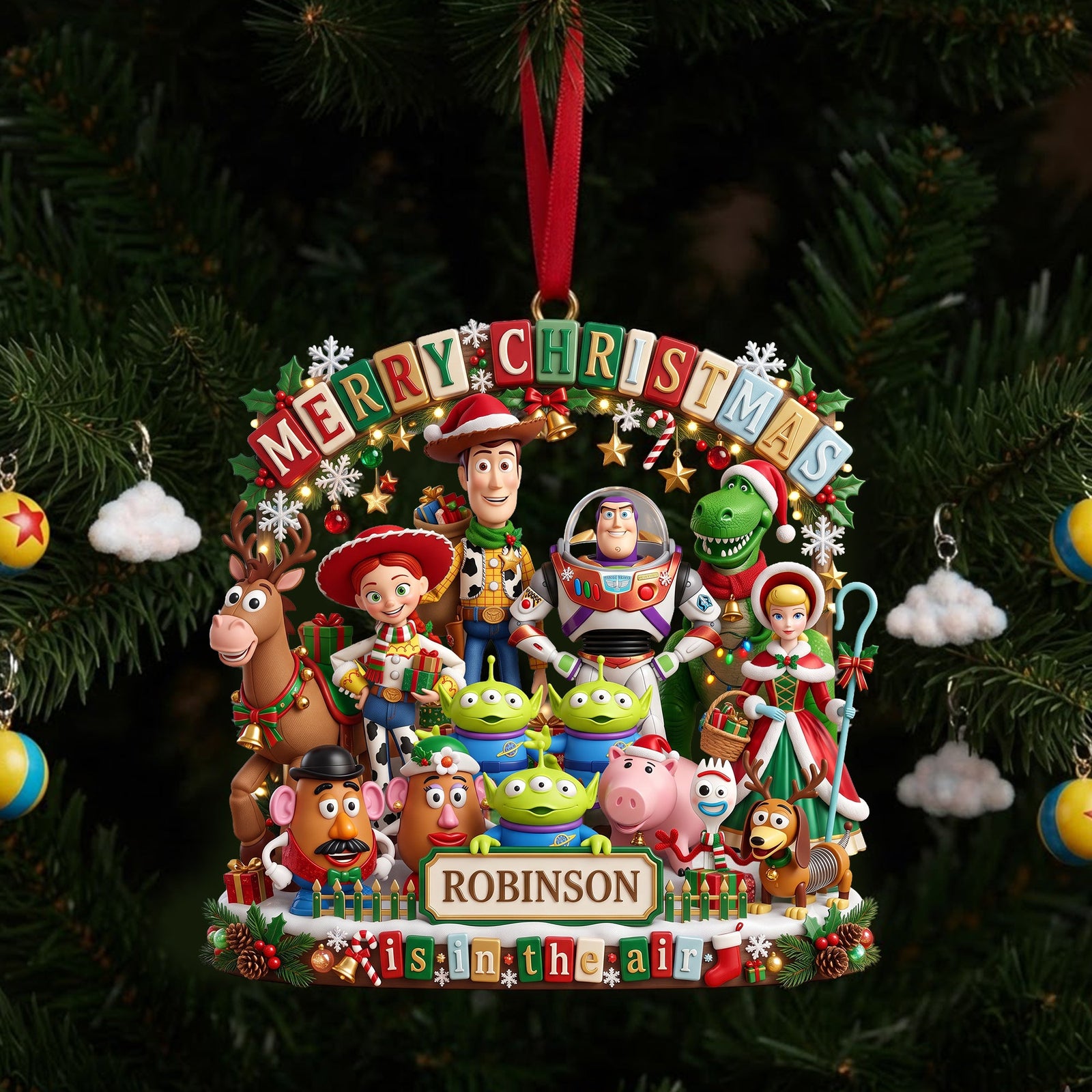 Festive Friends Acrylic Ornament – Personalized Christmas Gift For Families 02PALU010826