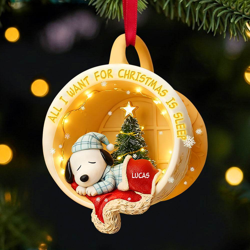 Lazy Sleeping In Cozy Nook Acrylic Ornament, Personalized Gifts For Christmas 06qhtn301025