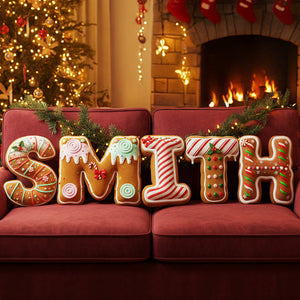 Gingerbread Alphabet Custom Shape Pillow - Personalized Gifts For Christmas 03hyta121125