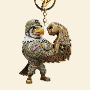 Military Keychain - Personalized 250th Anniversary Gift for Soldiers 02naqn070725