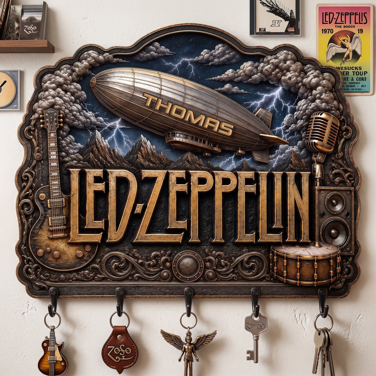 Led Zeppelin Wall Key Hanger - Personalized Gifts 05nalu160726