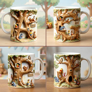 Cute Tree House Alphabet Initial Letter Coffee Mug - Personalized Gifts 03QHLU150126