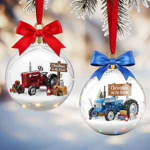 Farm Tractors Acrylic Ornament, Personalized Gifts For Christmas 02hyta271025