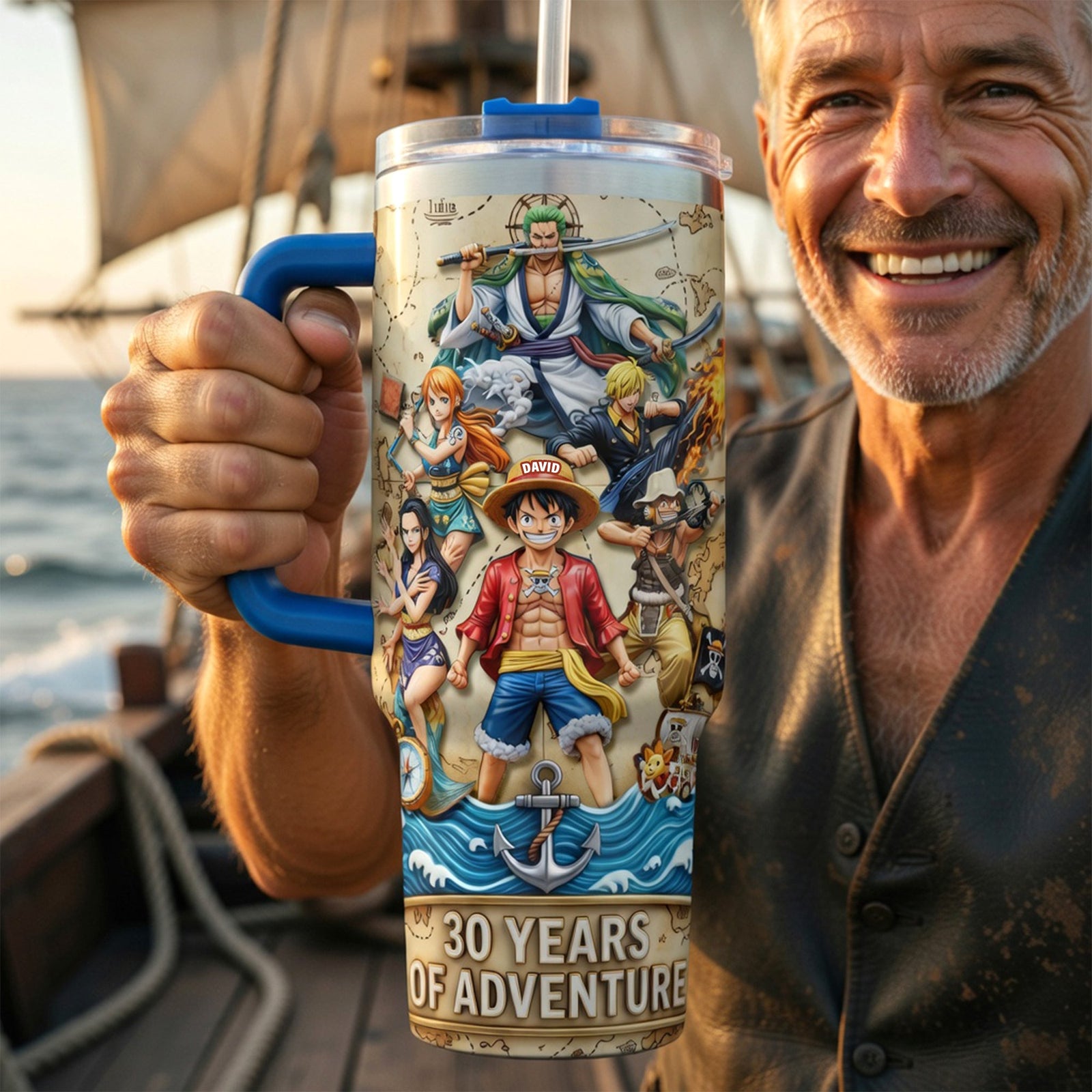 30 Years Of Adventure Tumbler With Handle - Personalized Gifts For Anime Lover 01toqn160626