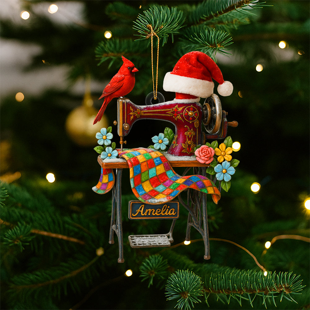 Sewing Machine Personalized Heaven Gifts For Seamstress Christmas Ornament 04ohtn030925