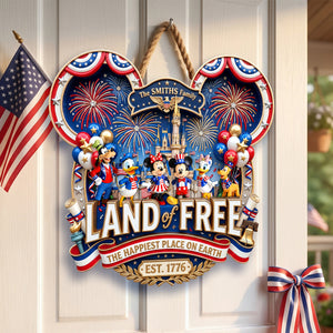 Land Of Free Acrylic Sign - Personalized Gifts For Family 06padh170626