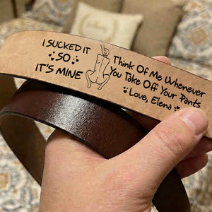 Cheeky Couple Secret Message Men's Belt - Personalized Gift For Him 01HULU270126