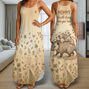 Cute Opossum Mom Suspender Maxi Dress, Personalized Mother's Day Gifts 03qhqn170326