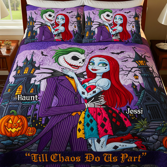Spooky Couple Quilt Bed Set Special Line – Personalized Gifts For Couple 04NALU090825