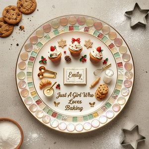 Personalized Gifts For Baking Lovers Ceramic Round Plate 01pgtn211025
