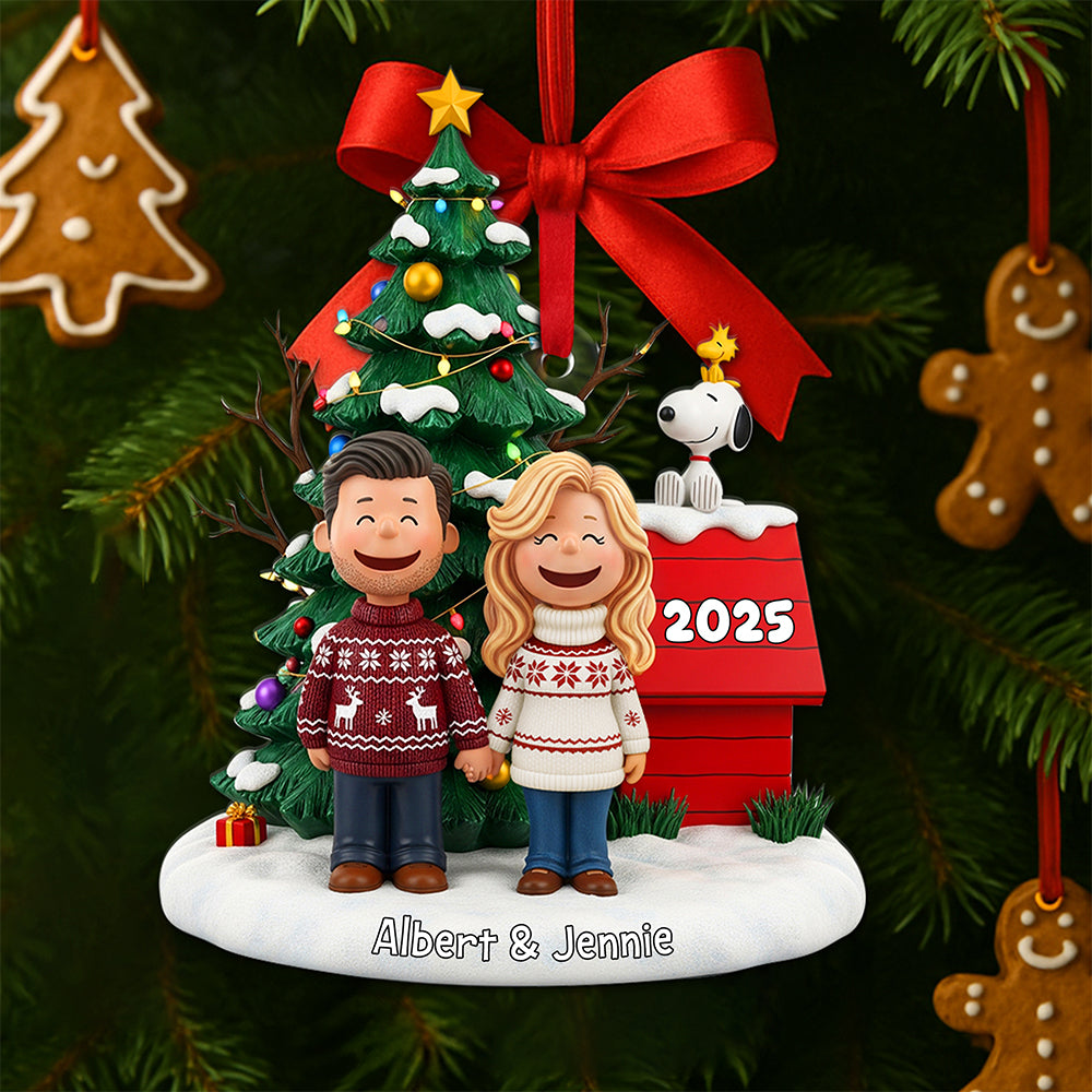 Hand in Hand Couple Christmas Ornament - Personalized Custom Photo Gift For Couple 05NALU180825