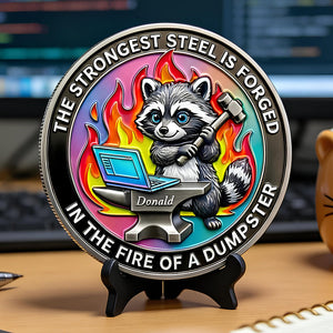 Funny Raccoon At Work Metal Coin - Personalized Gifts For Office Workers 03NADT030326