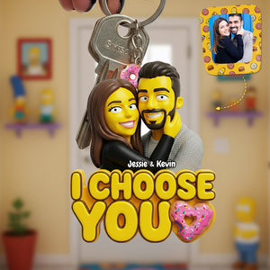 I Choose You Couple Keychain - Custom Photo Gifts For Couple Keychain 02HUTA230126